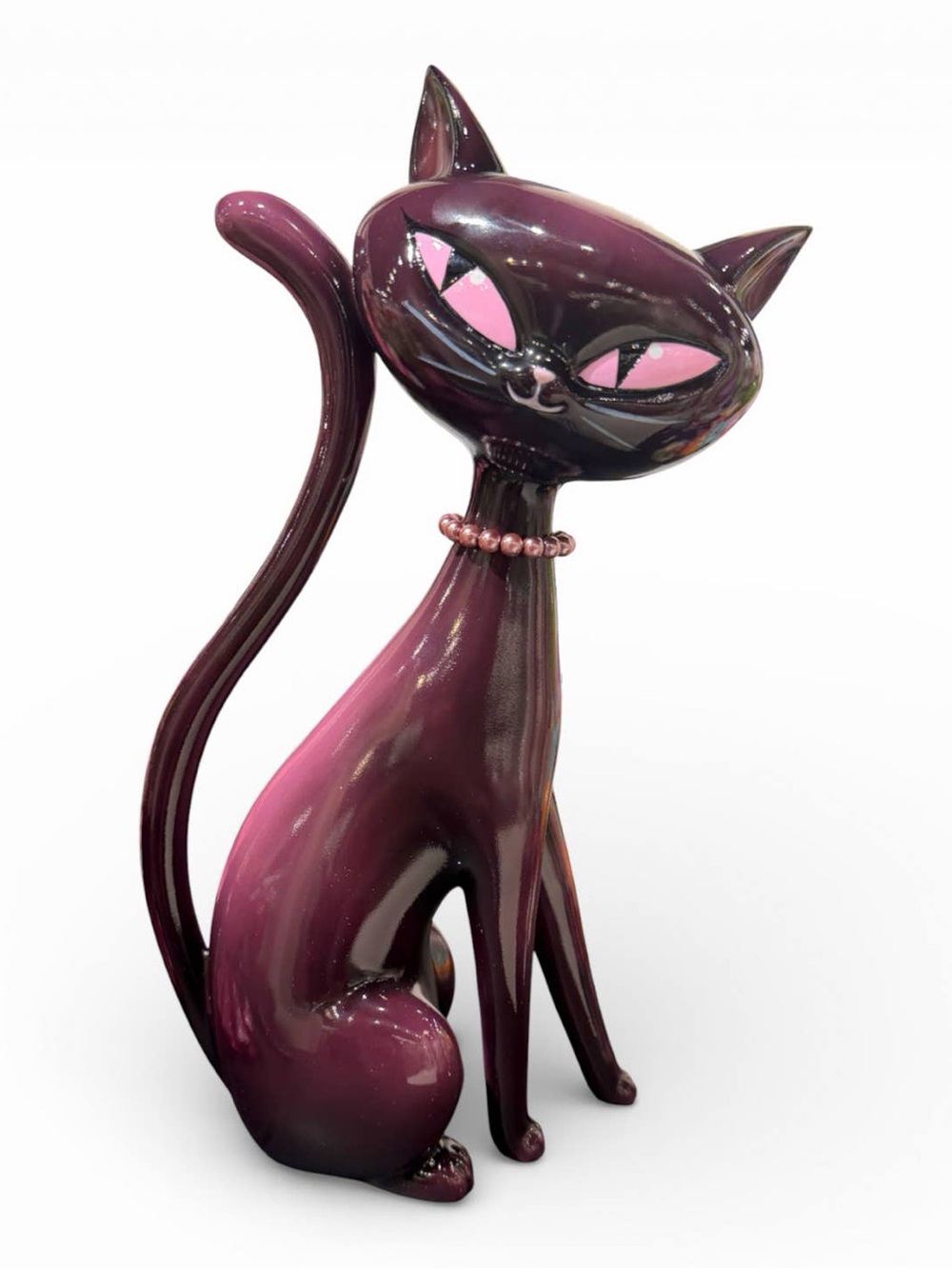 December Diamonds Vintage Cat Figurine With Pearls